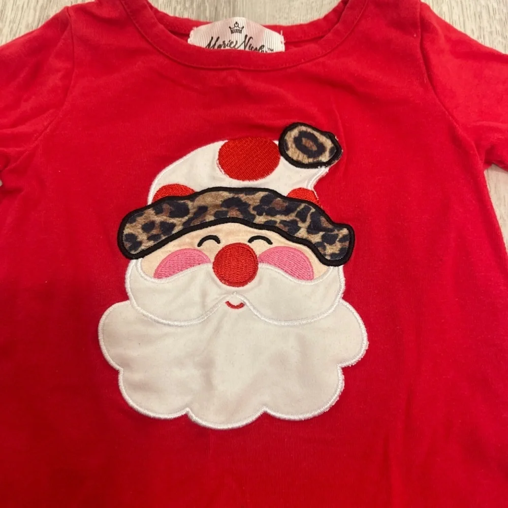 Marie Nicole 0-3 Month Leopard Santa One Piece Outfit